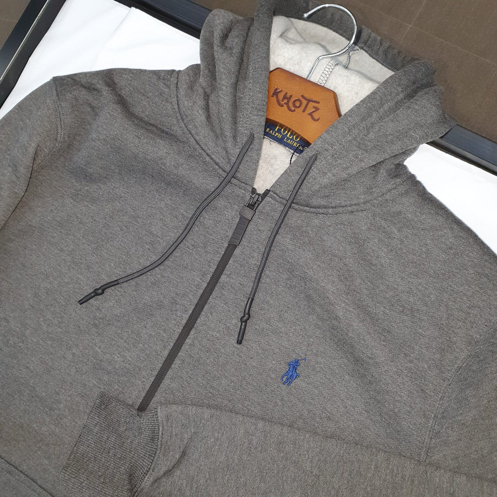 Moletom Zipper Ralph Lauren Masculino Chumbo Pony Marinho Clássico