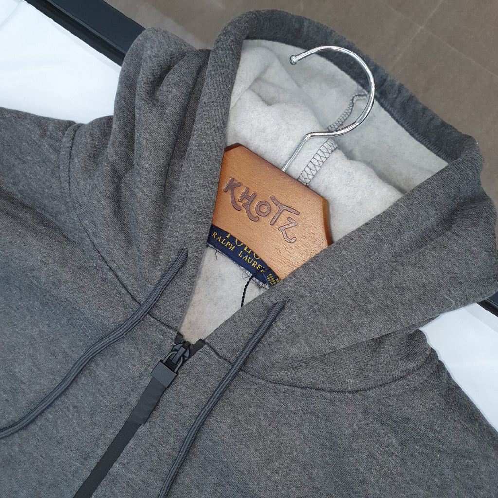 Moletom Zipper Ralph Lauren Masculino Chumbo Pony Marinho Clássico