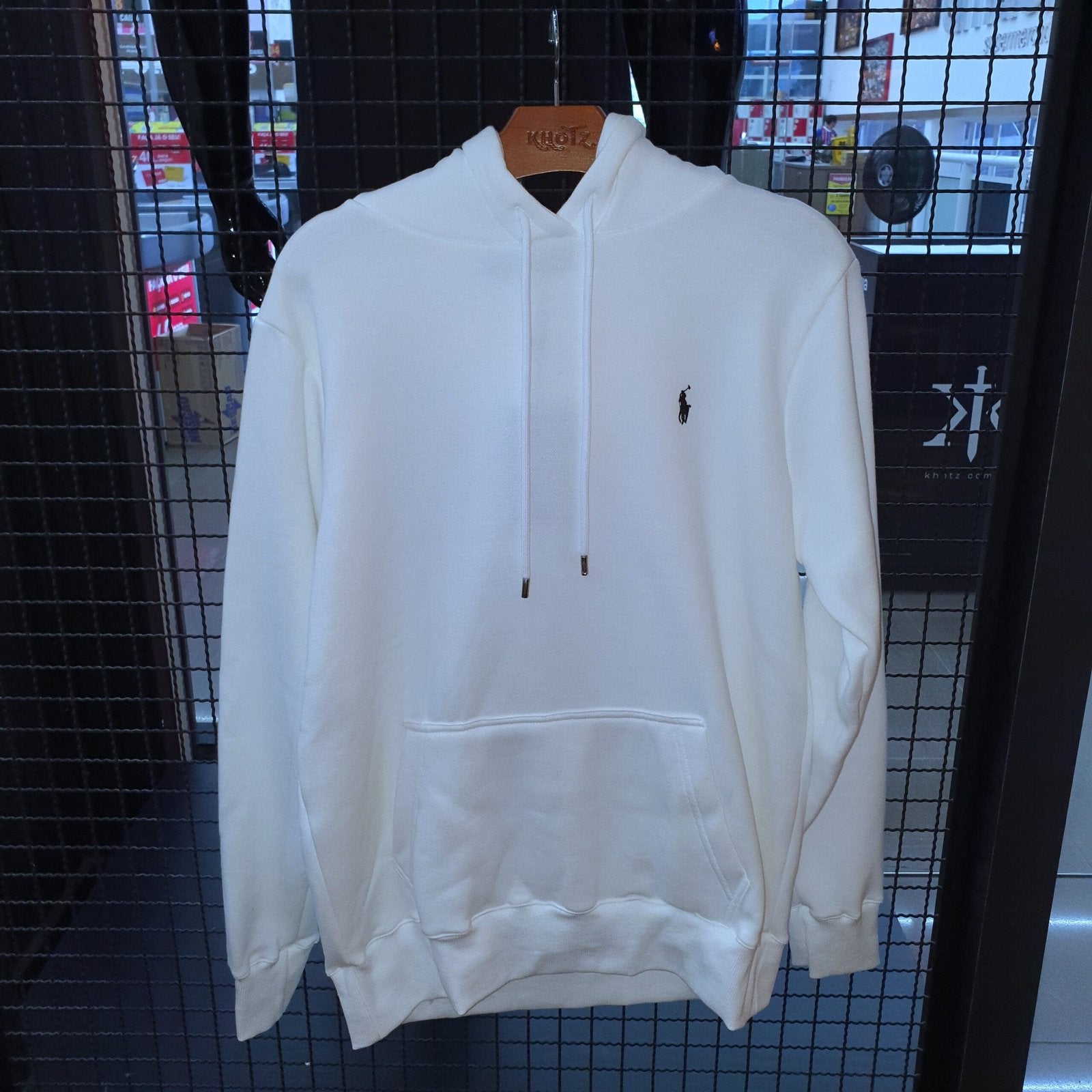 Moletom Ralph Lauren Masculino Branco Pony Azul