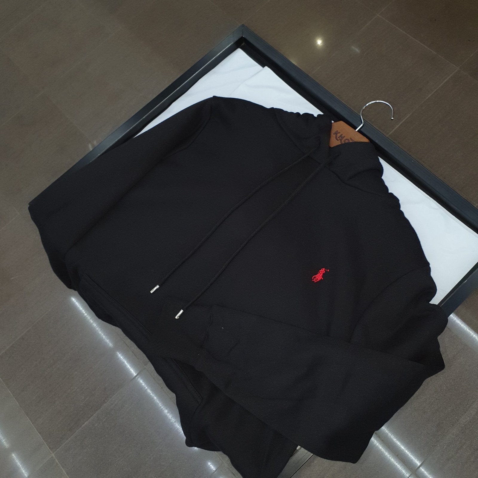 Moletom Ralph Lauren Masculino Preto Pony Vermelho