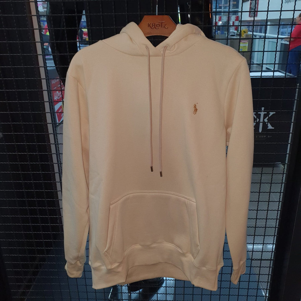 Moletom Ralph Lauren Masculino Creme Pony Dourado