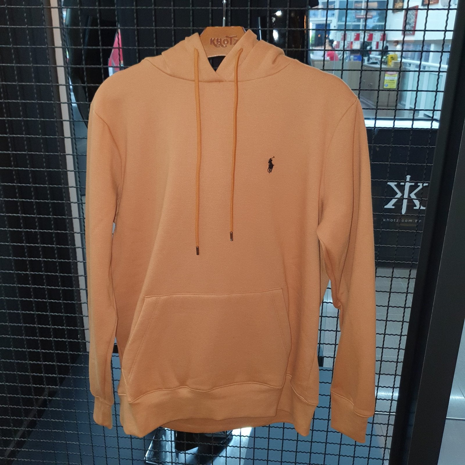 Moletom Ralph Lauren Masculino Mostarda Pony Preto