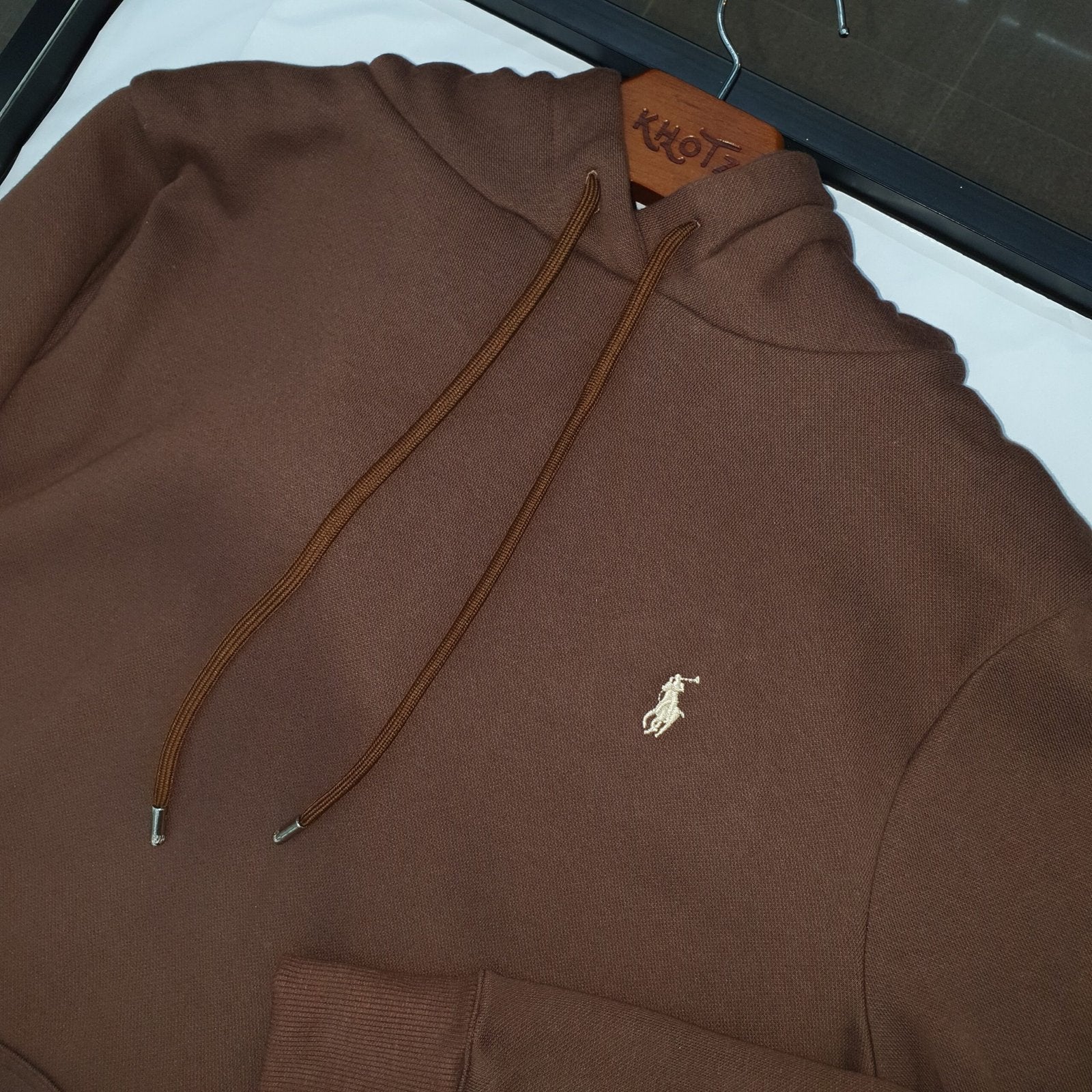 Moletom Ralph Lauren Masculino Marrom Pony Branco