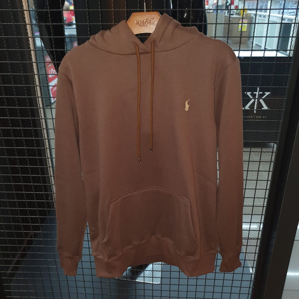 Moletom Ralph Lauren Masculino Marrom Pony Branco