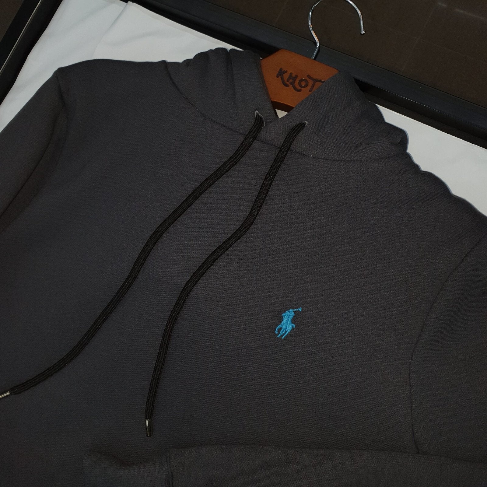 Moletom Ralph Lauren Masculino Cinza Pony Verde Água