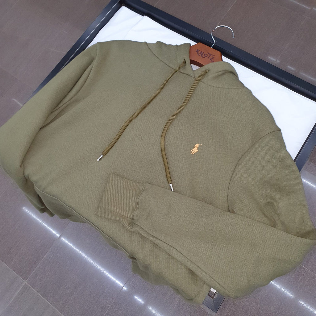 Moletom Ralph Lauren Masculino Verde Exército Pony Laranja