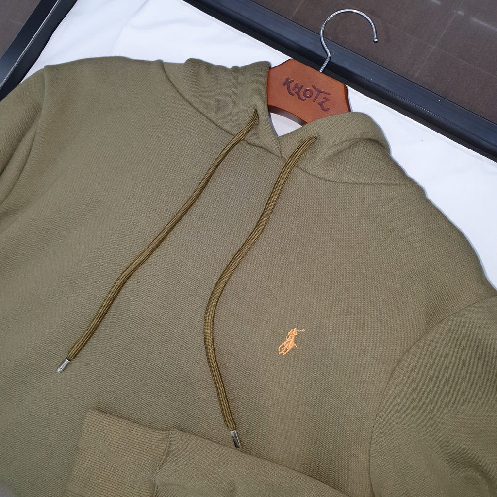 Moletom Ralph Lauren Masculino Verde Exército Pony Laranja