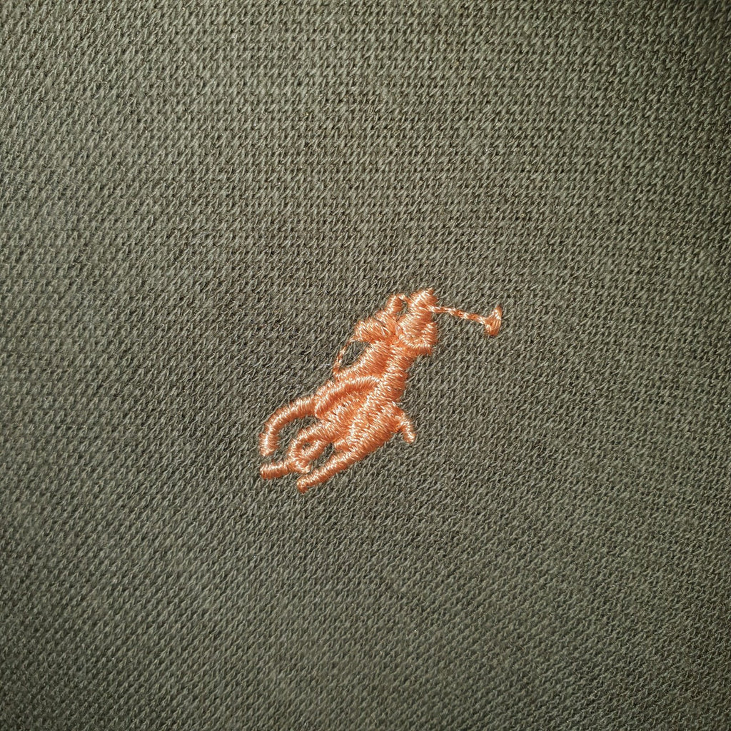 Moletom Ralph Lauren Masculino Verde Exército Pony Laranja