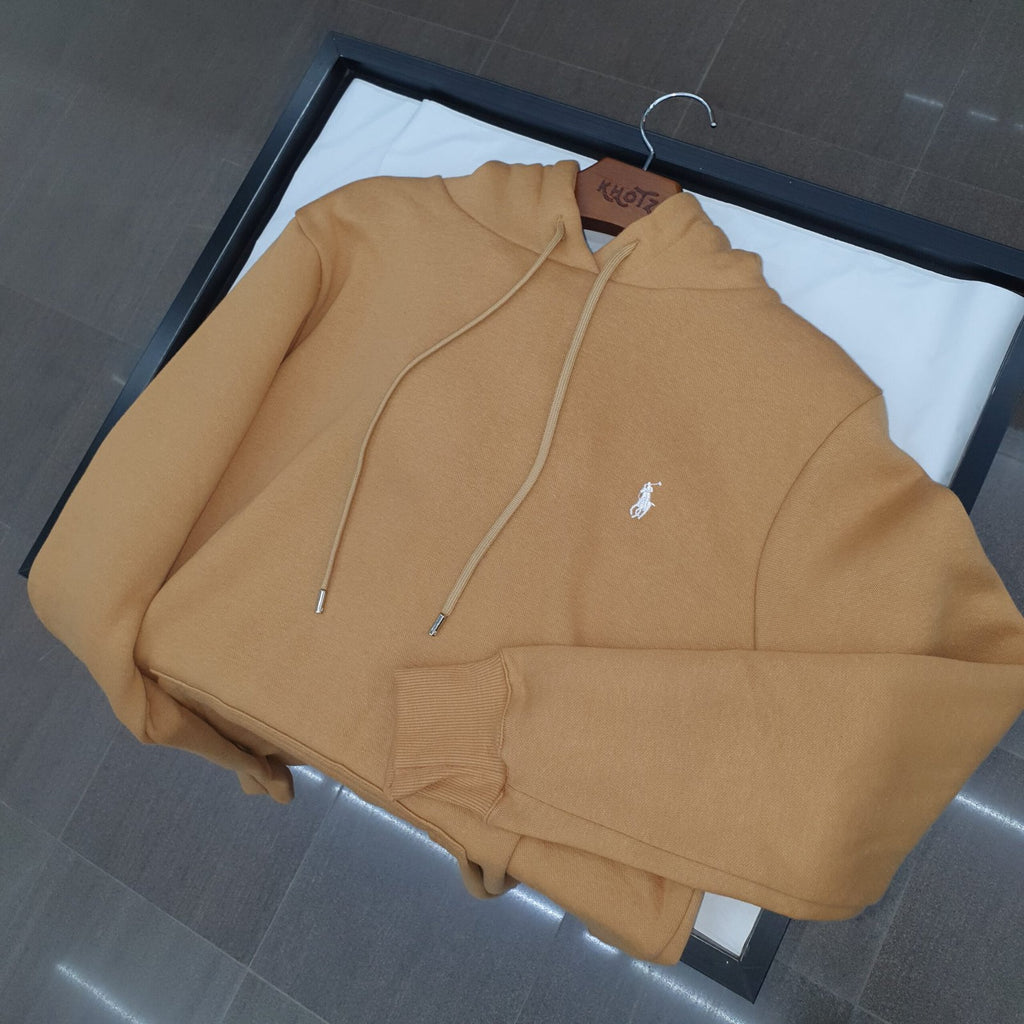 Moletom Ralph Lauren Masculino Caramelo Pony Branco