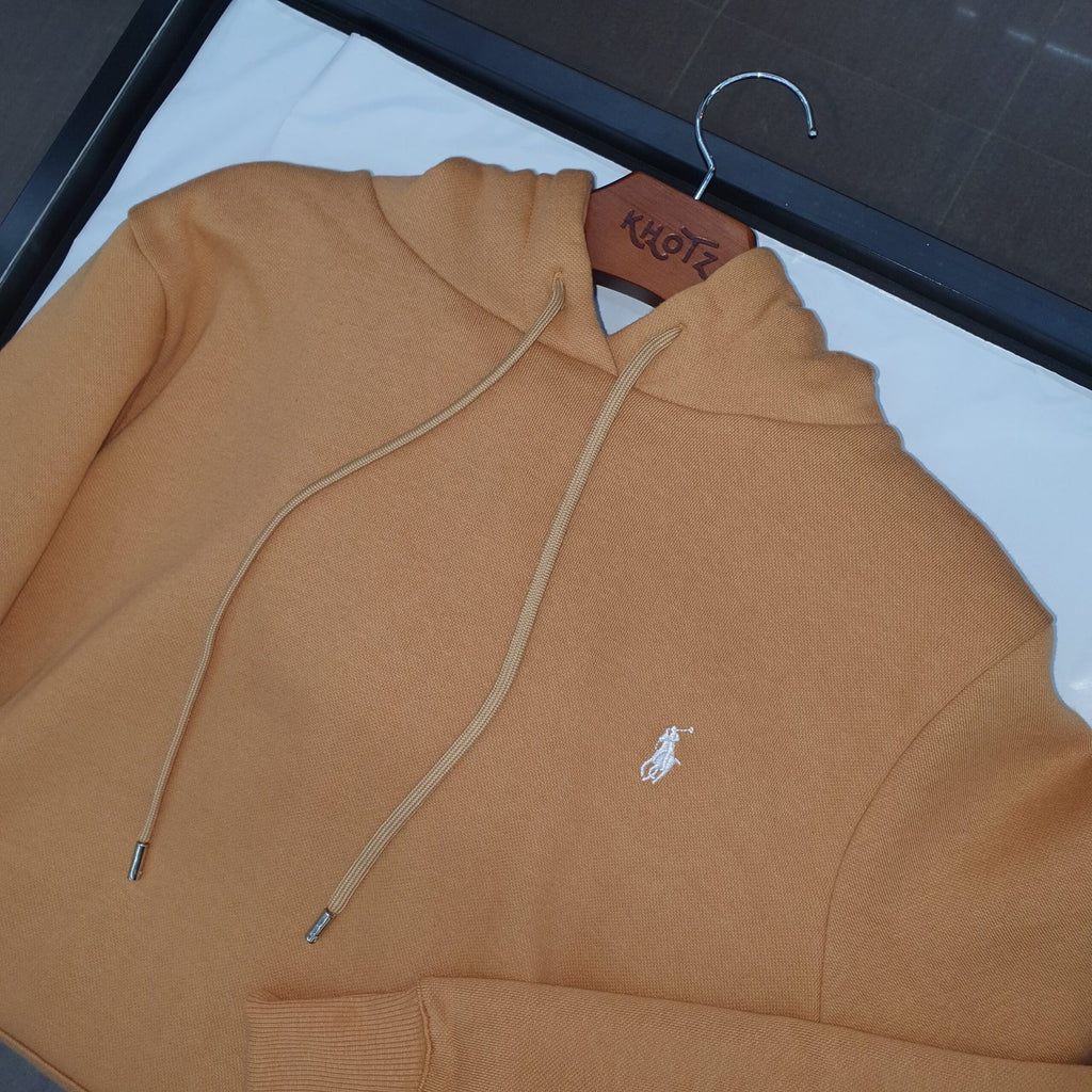 Moletom Ralph Lauren Masculino Caramelo Pony Branco