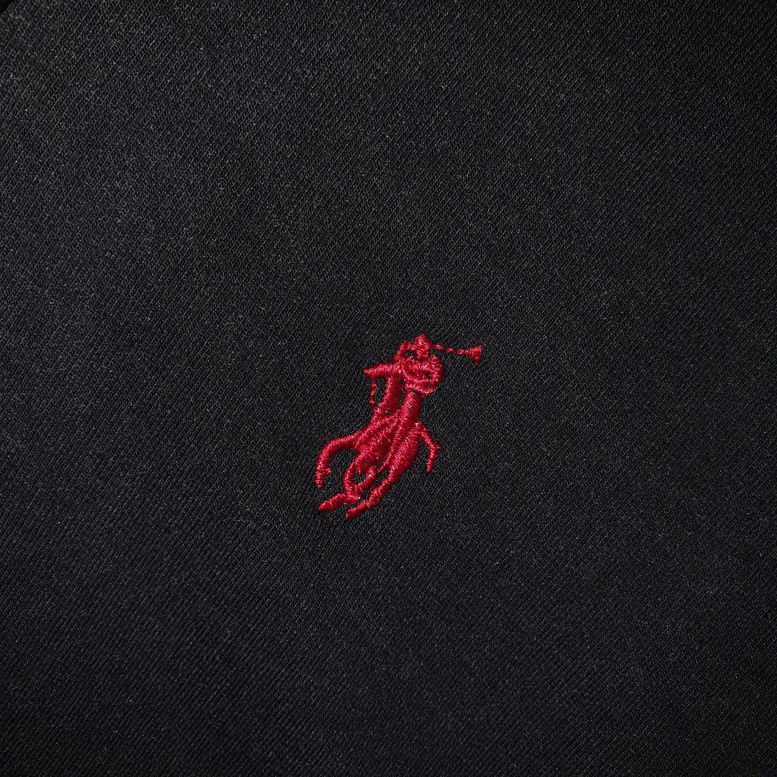 Moletom Zipper Ralph Lauren Masculino Preto Pony Vermelho Sport