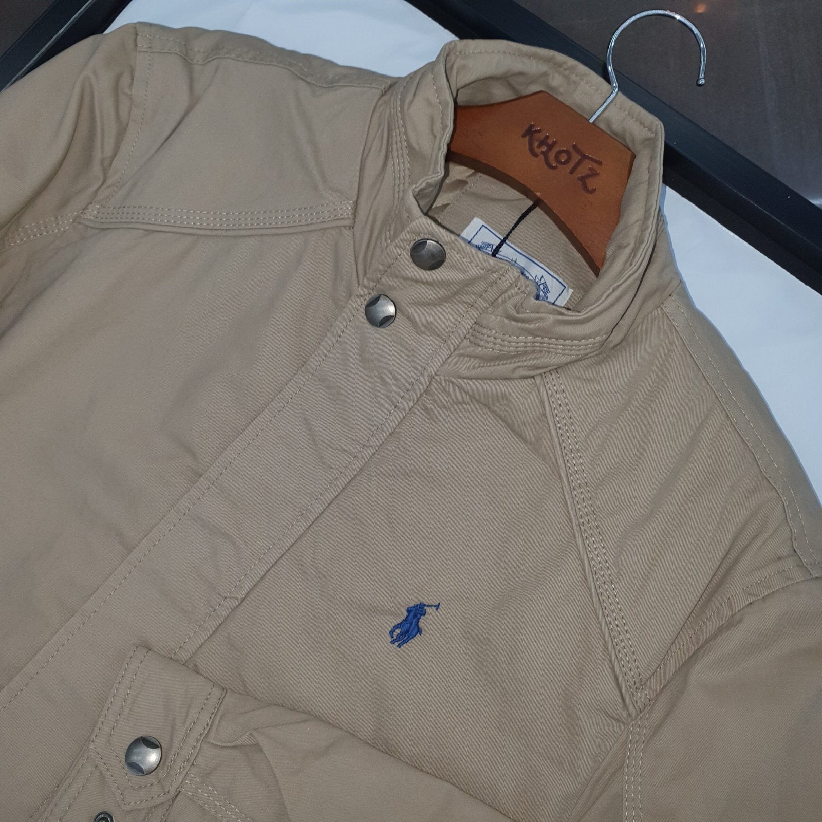 Jaqueta Sarja Ralph Lauren Masculina Inverno Rigoroso Caramelo com Pony Marinho