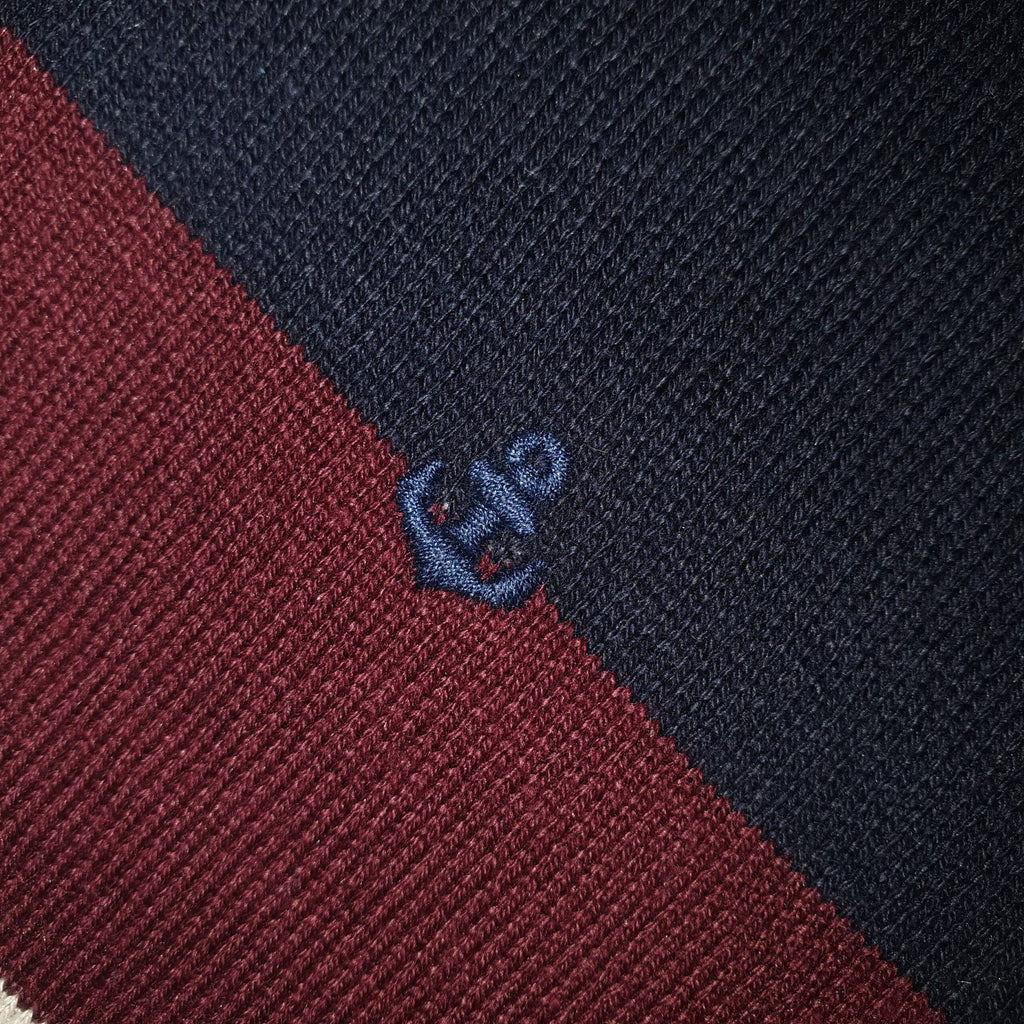 Suéter King&Joe Masculino Listras Bordô Meia Estação Logo Clássico