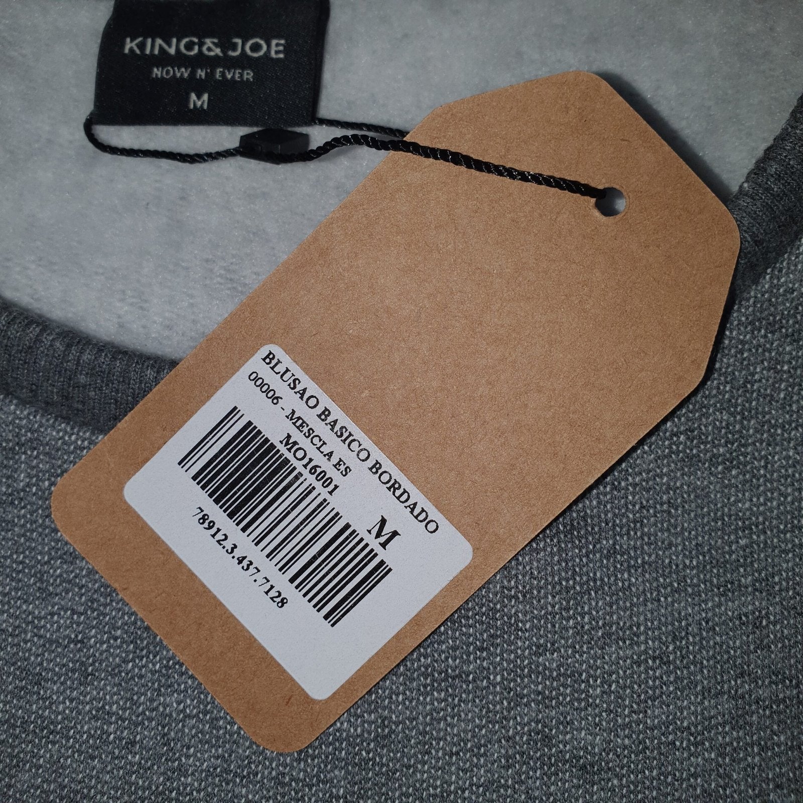 Moletom King&Joe Masculino Peluciado Cinza Clássico