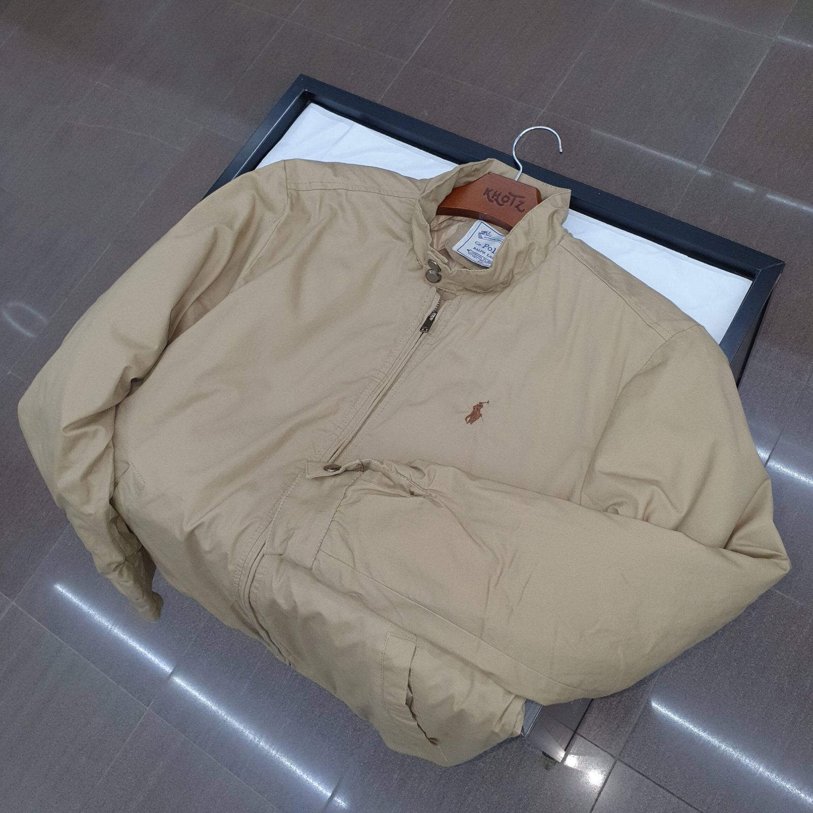 Jaqueta Sarja Sport Ralph Lauren Masculina Bege com Pony Chocolate