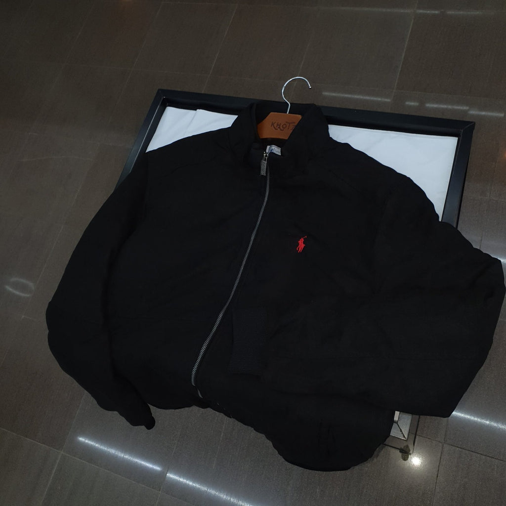 Jaqueta Suede Ralph Lauren Masculina Meia Estação Preta Pony Vermelho