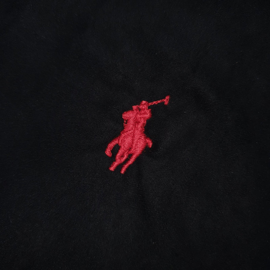 Jaqueta Suede Ralph Lauren Masculina Meia Estação Preta Pony Vermelho