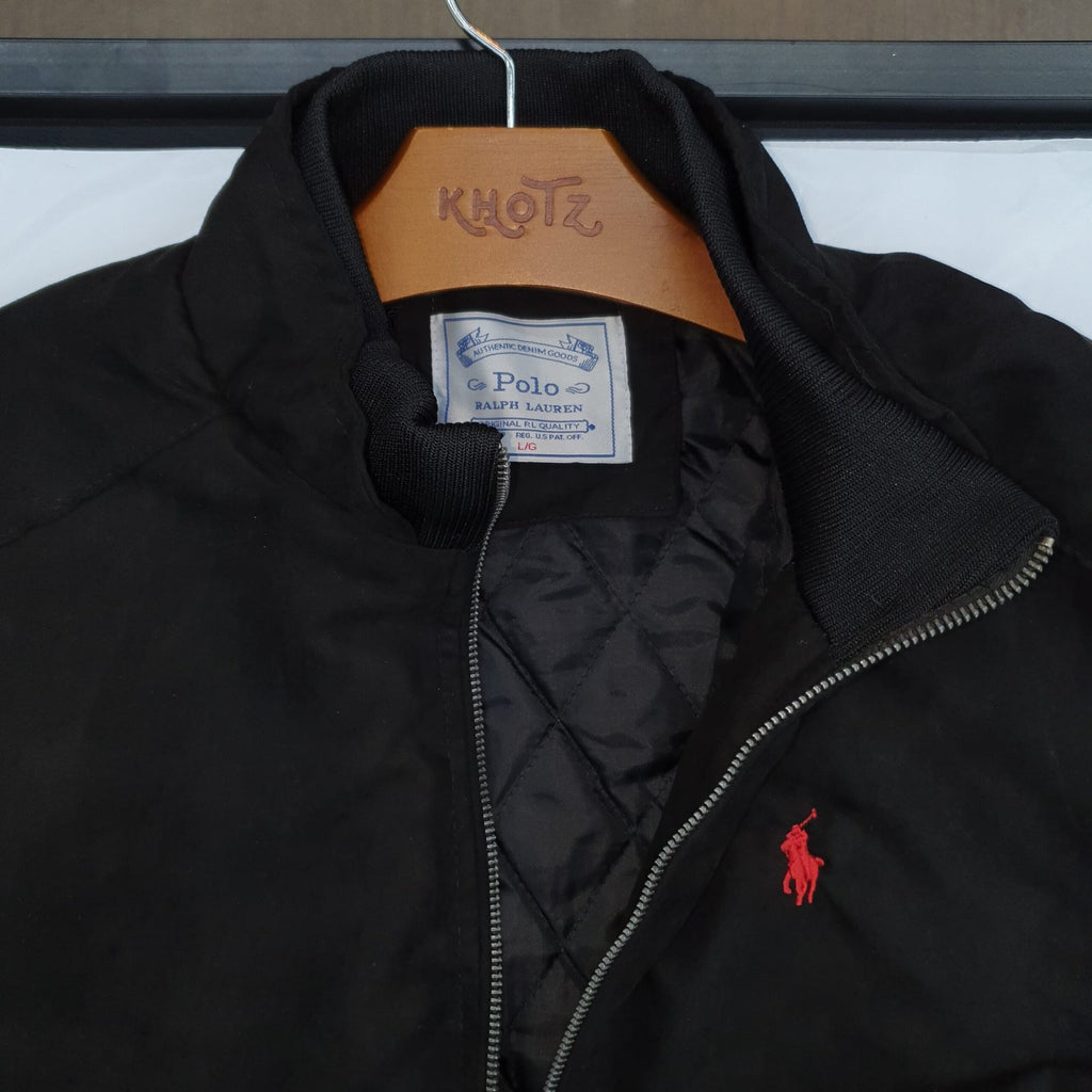 Jaqueta Suede Ralph Lauren Masculina Meia Estação Preta Pony Vermelho