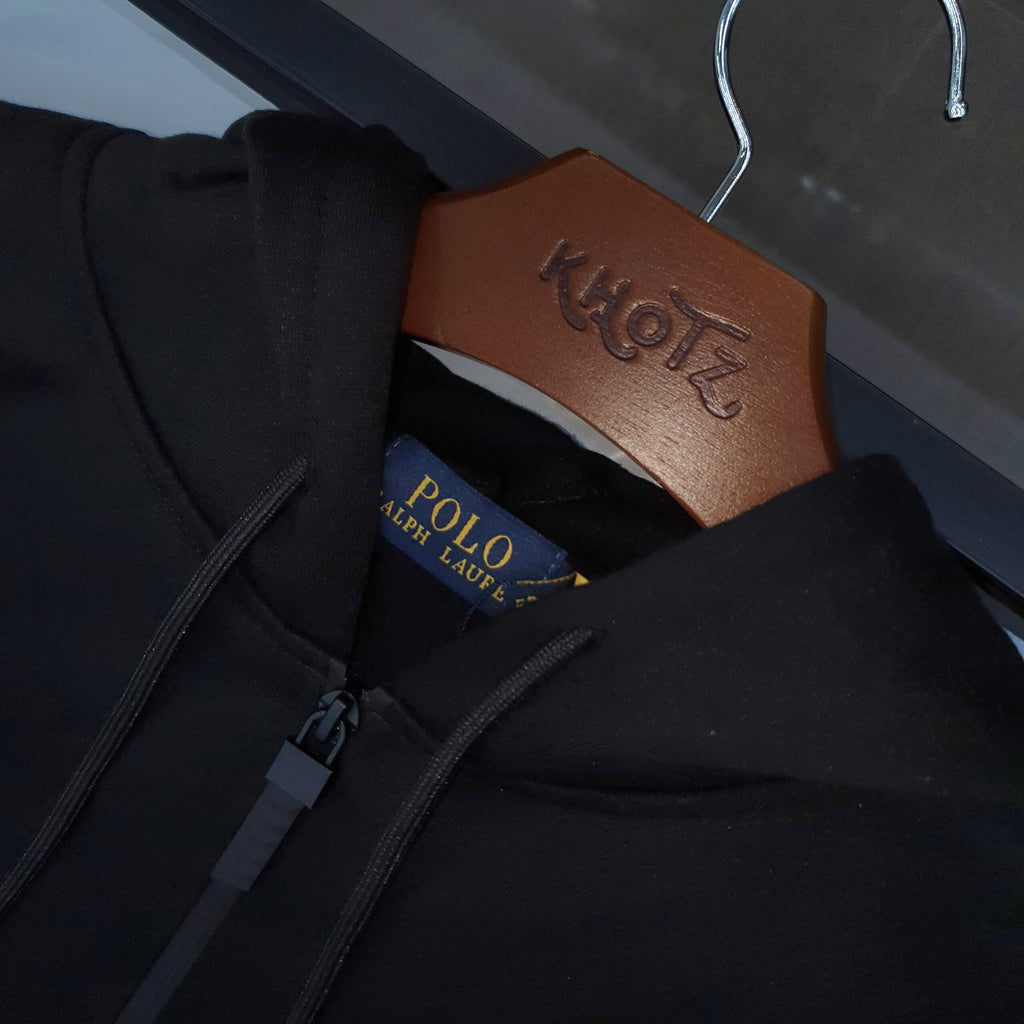 Moletom Zipper Ralph Lauren Masculino Preto Pony Vermelho Clássico