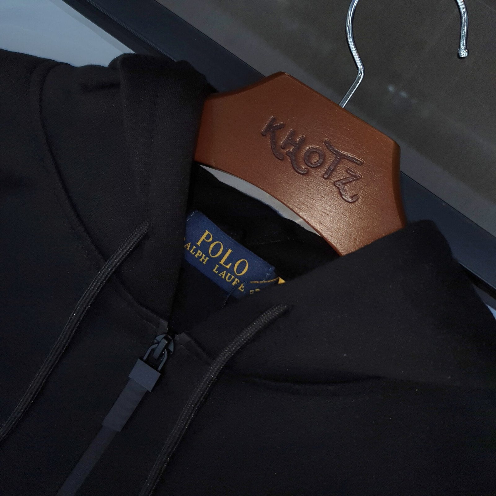 Moletom Zipper Ralph Lauren Masculino Preto Pony Vermelho Clássico
