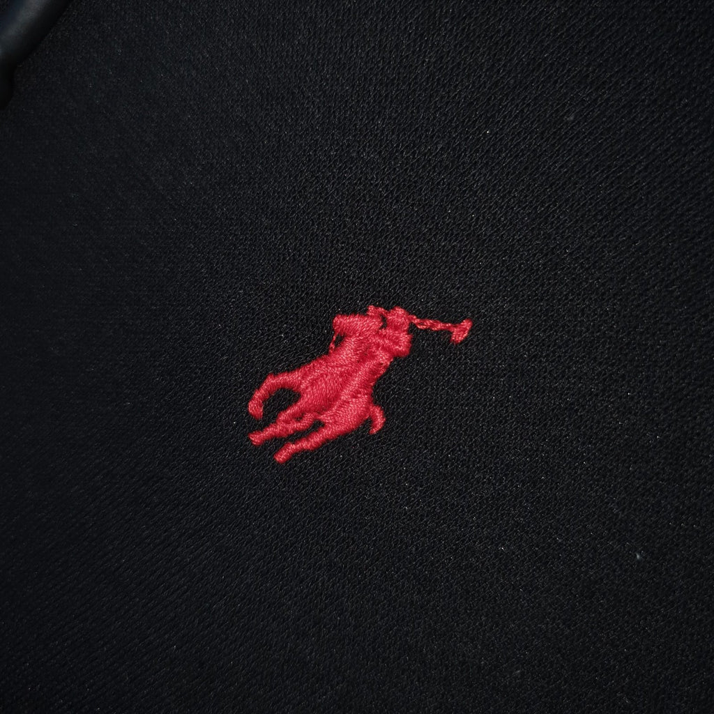 Moletom Zipper Ralph Lauren Masculino Preto Pony Vermelho Clássico