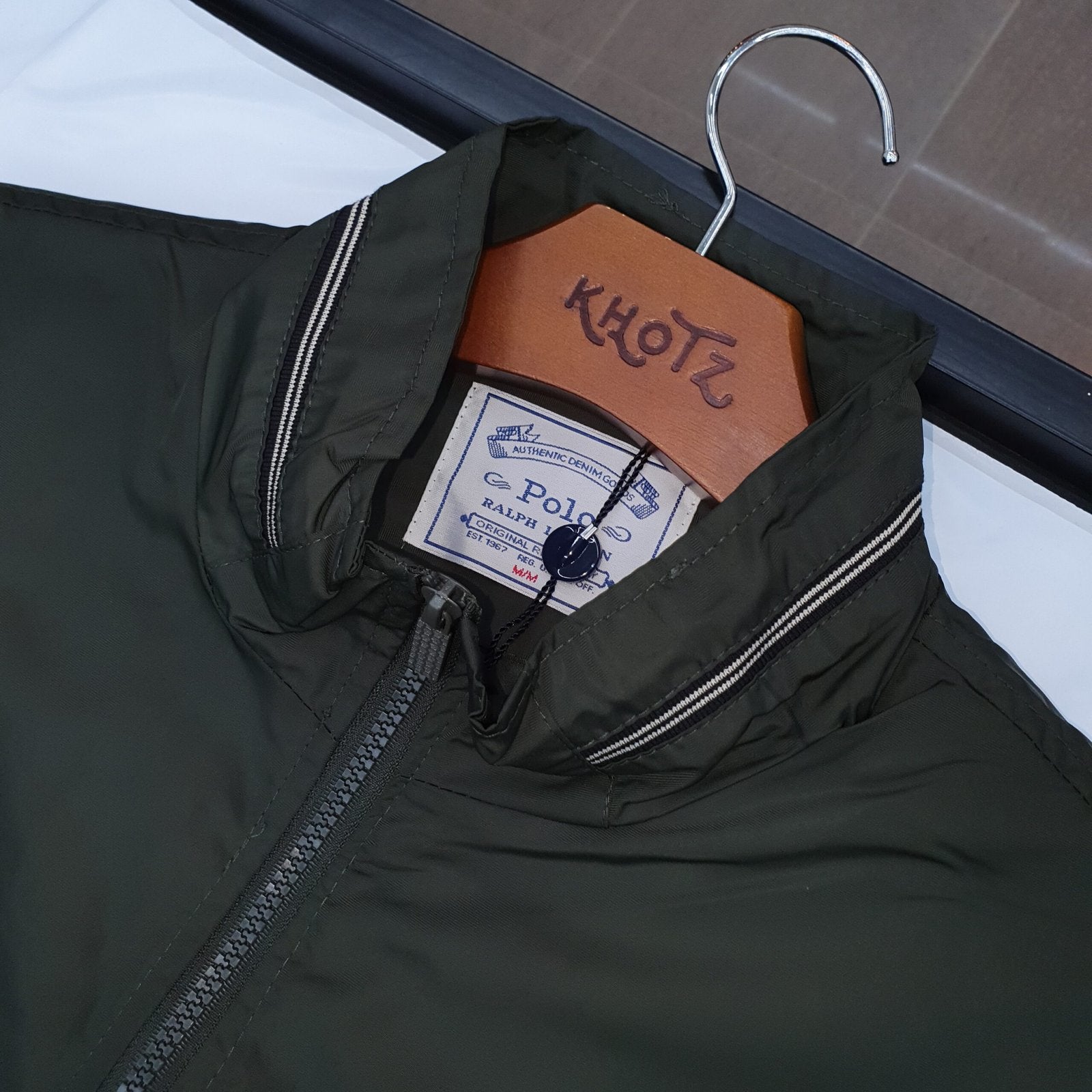 Jaqueta Ralph Lauren Masculina Bomber Verde Exercito Pony Creme