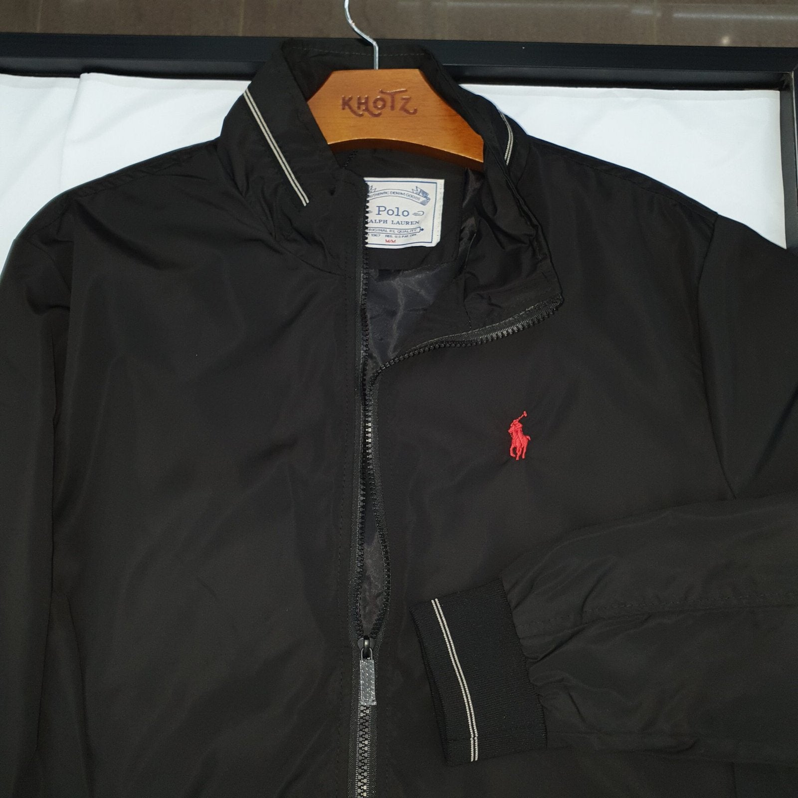 Jaqueta Ralph Lauren Masculina Bomber Preta Pony Vermelho
