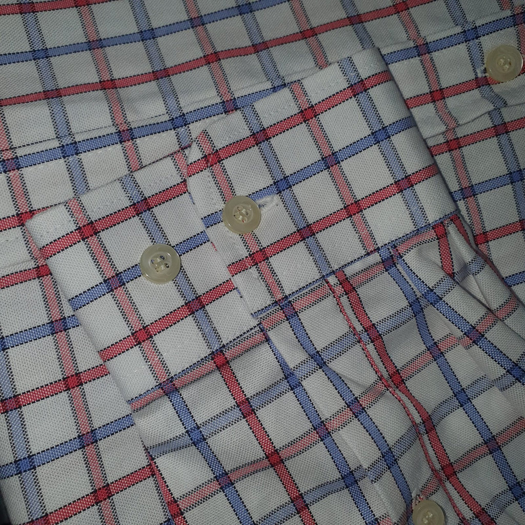 Camisa Ralph Lauren Masculina Oxford Xadrez Invernal Branca Pony Vermelho