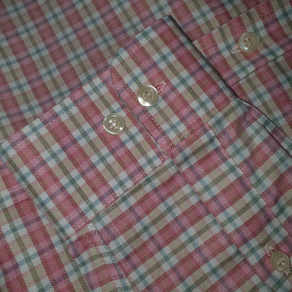Camisa Ralph Lauren Masculina Oxford Xadrez Invernal Rosa Pony Goiaba