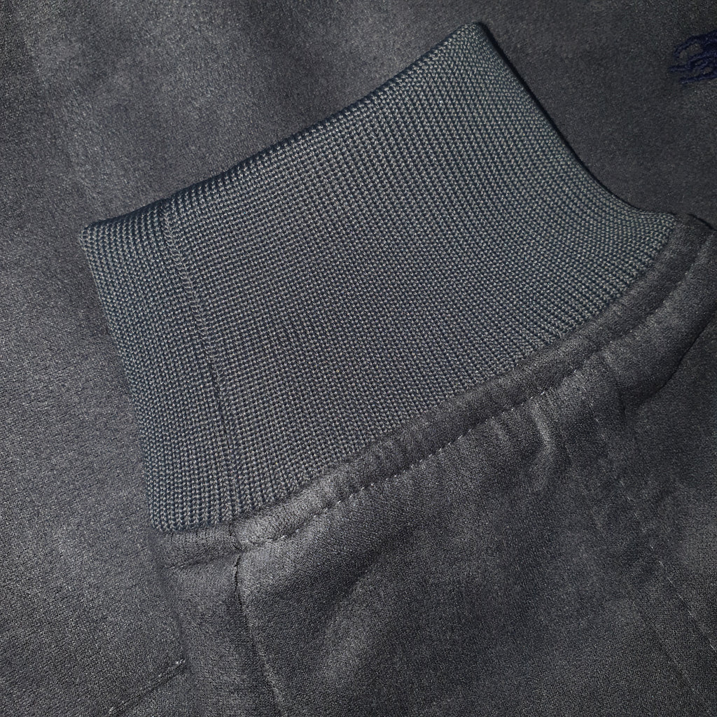 Jaqueta Ralph Lauren Masculina Suede Marmorizada Cinza Pony Marinho Ajustada no Corpo