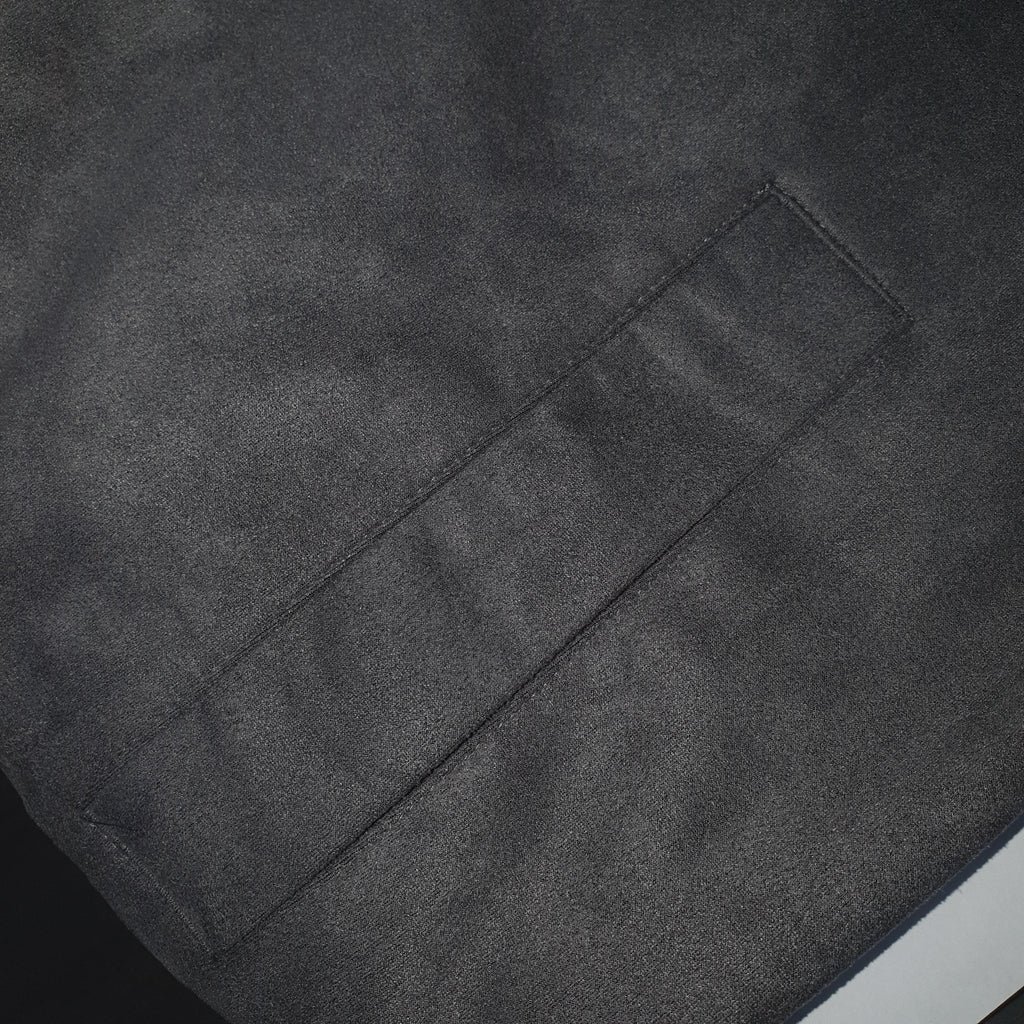 Jaqueta Ralph Lauren Masculina Suede Marmorizada Cinza Pony Marinho Ajustada no Corpo