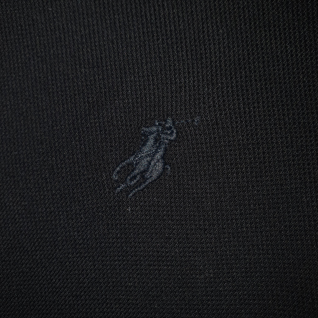 Polo Ralph Lauren Masculina Preta Colarinho Italiano Monocromática