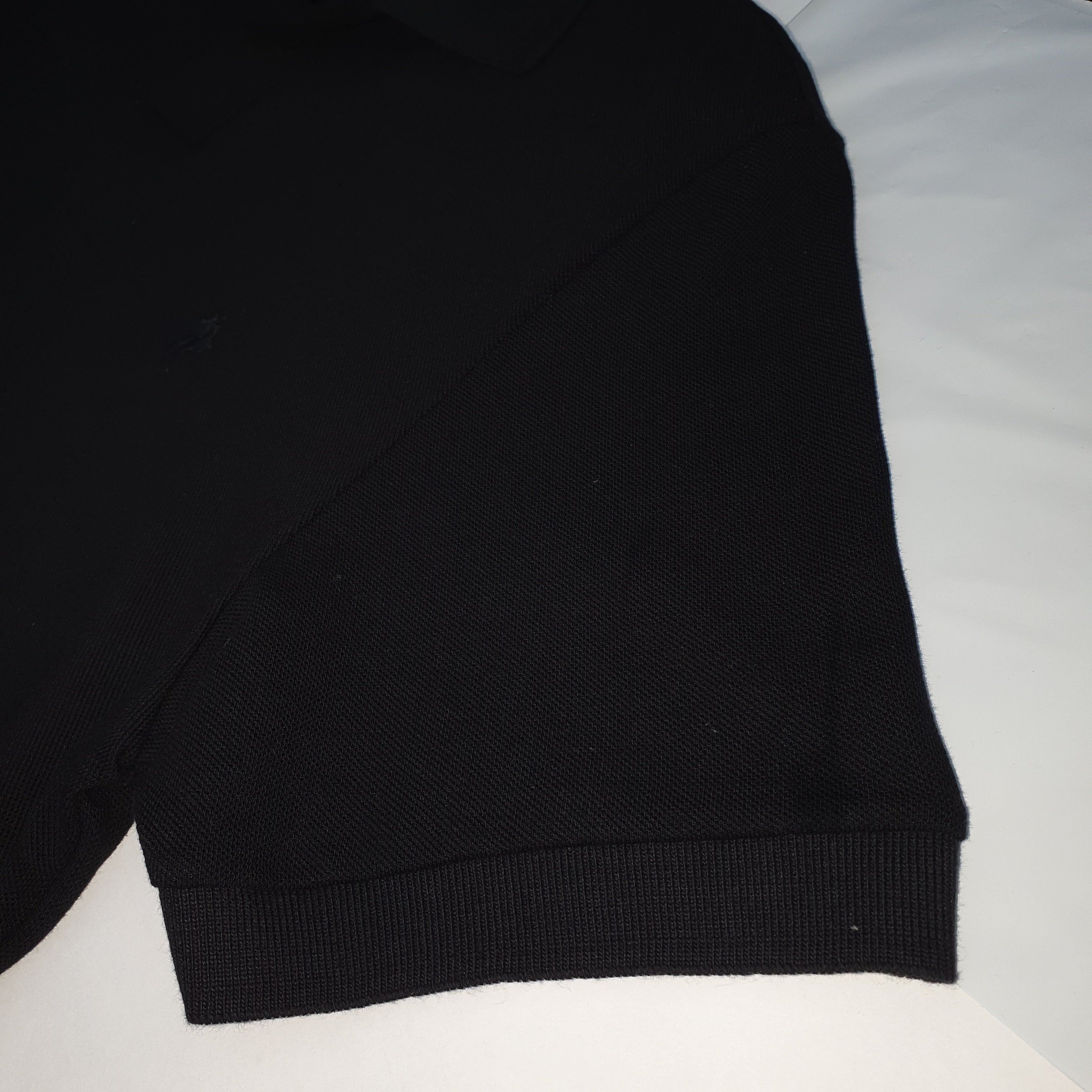 Polo Ralph Lauren Masculina Preta Colarinho Italiano Monocromática