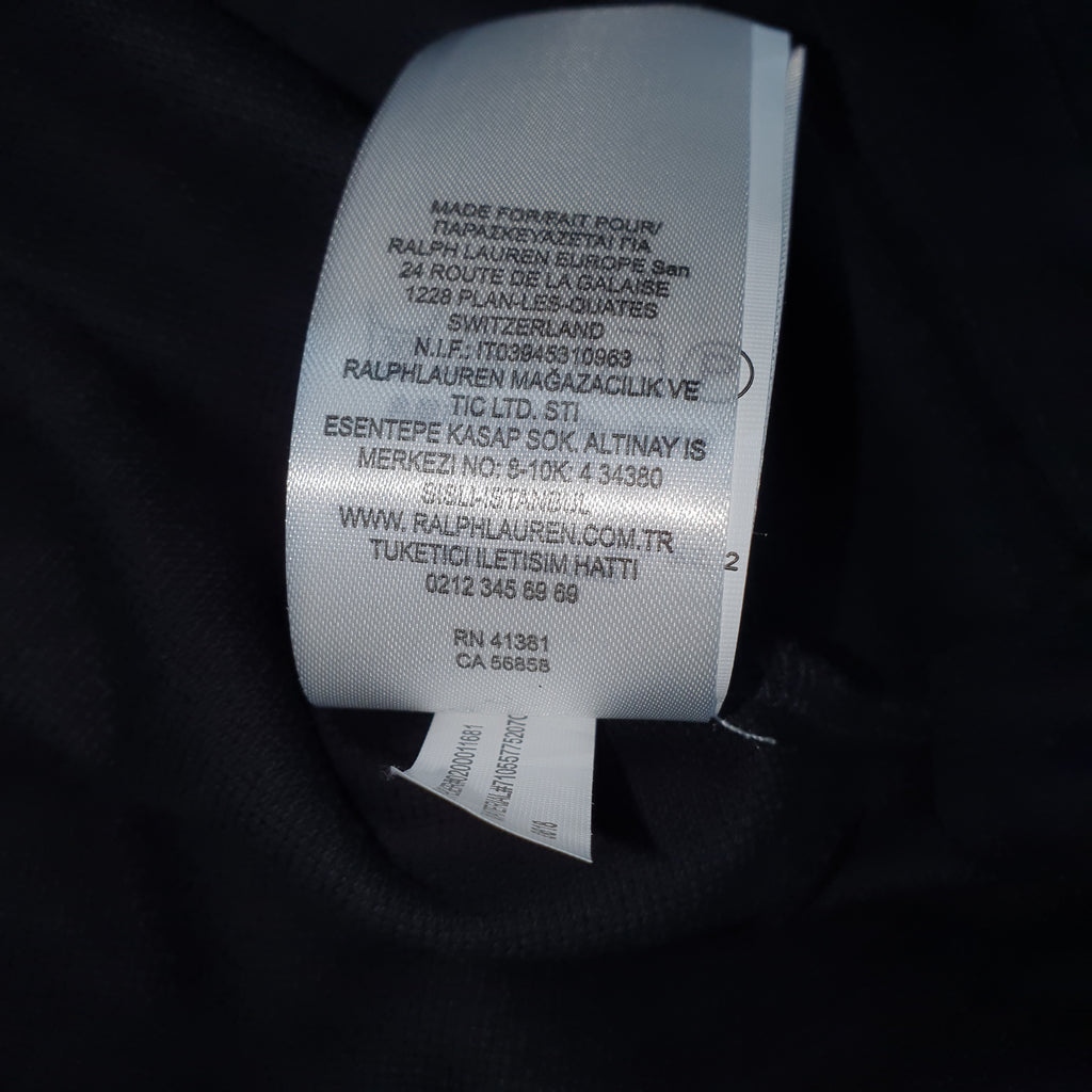 Polo Ralph Lauren Masculina Preta Colarinho Italiano Monocromática