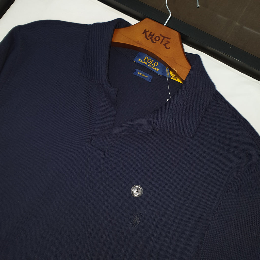 Polo Ralph Lauren Masculina Marinho Colarinho Italiano Monocromática