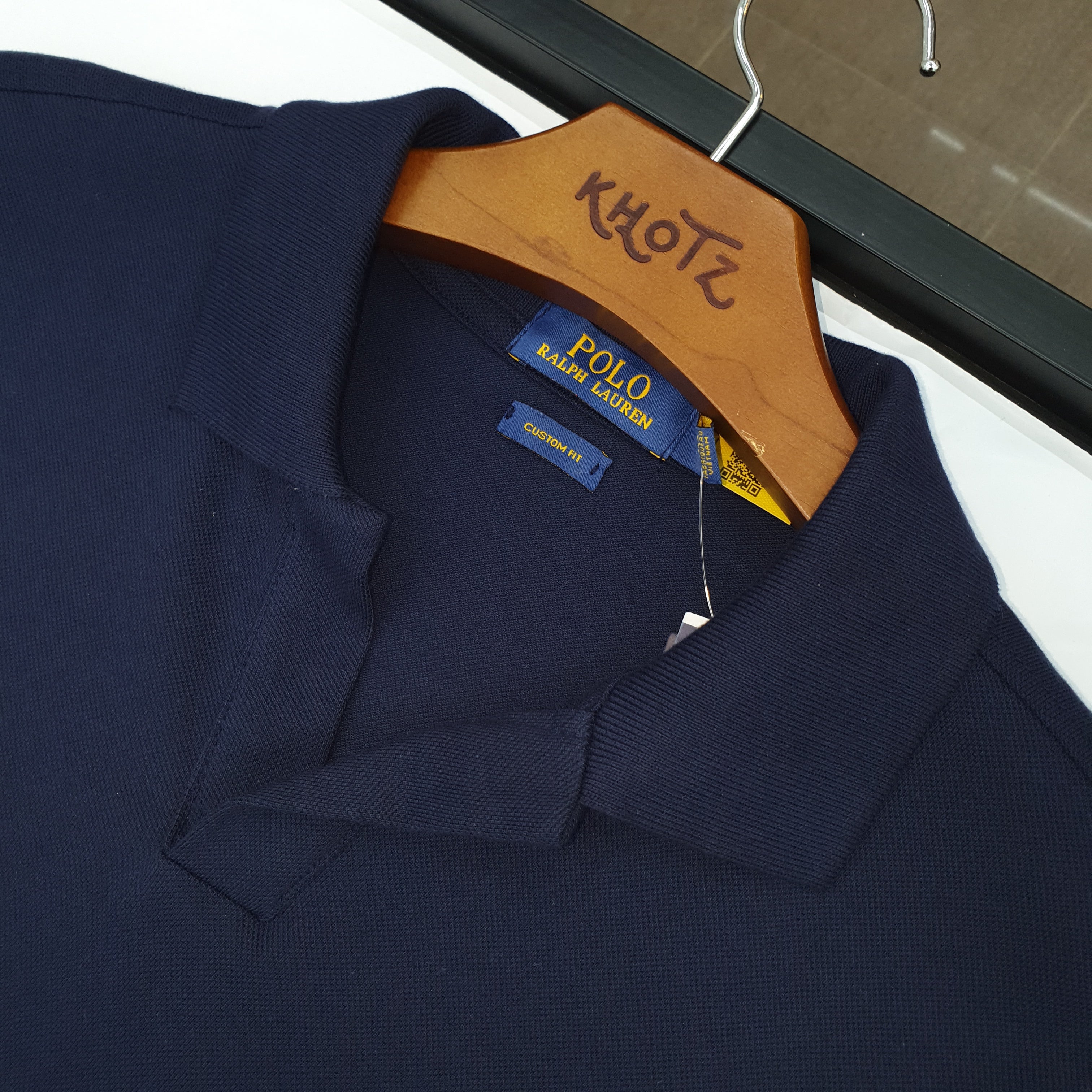 Polo Ralph Lauren Masculina Marinho Colarinho Italiano Monocromática