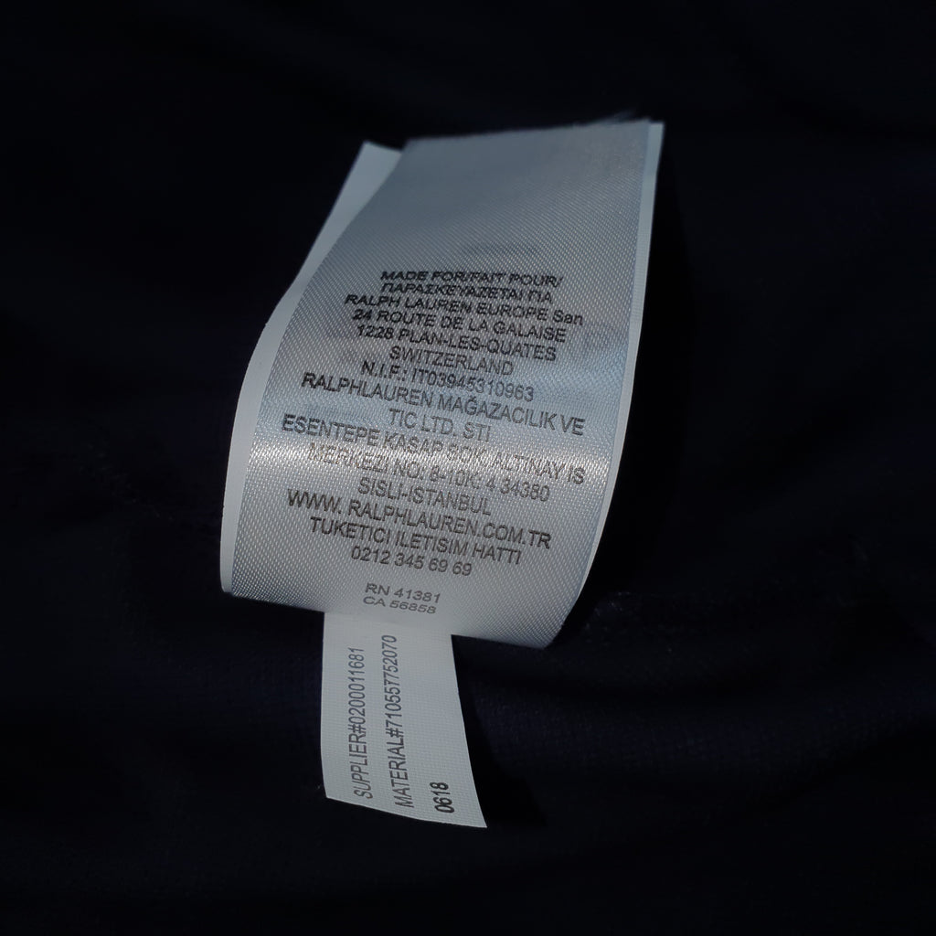 Polo Ralph Lauren Masculina Marinho Colarinho Italiano Monocromática