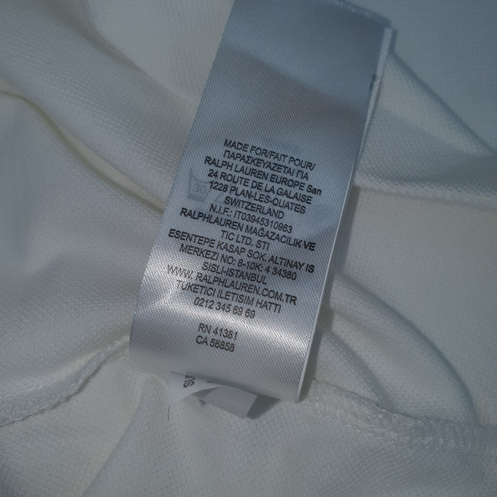 Polo Ralph Lauren Masculina Branca Colarinho Italiano Monocromática
