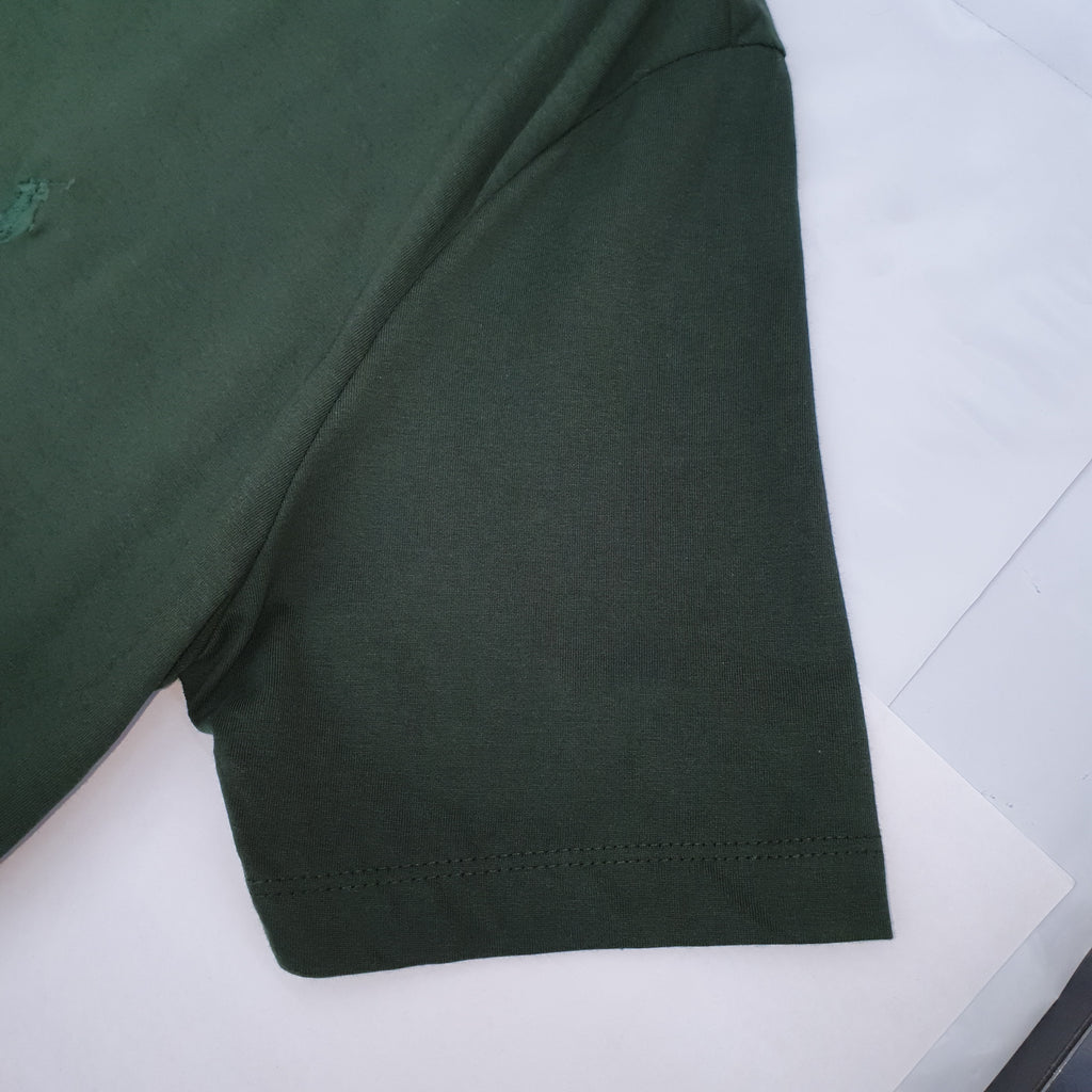 Camiseta Básica Masculina Supima Siliconada Ralph Lauren Verde Floresta Monocromática