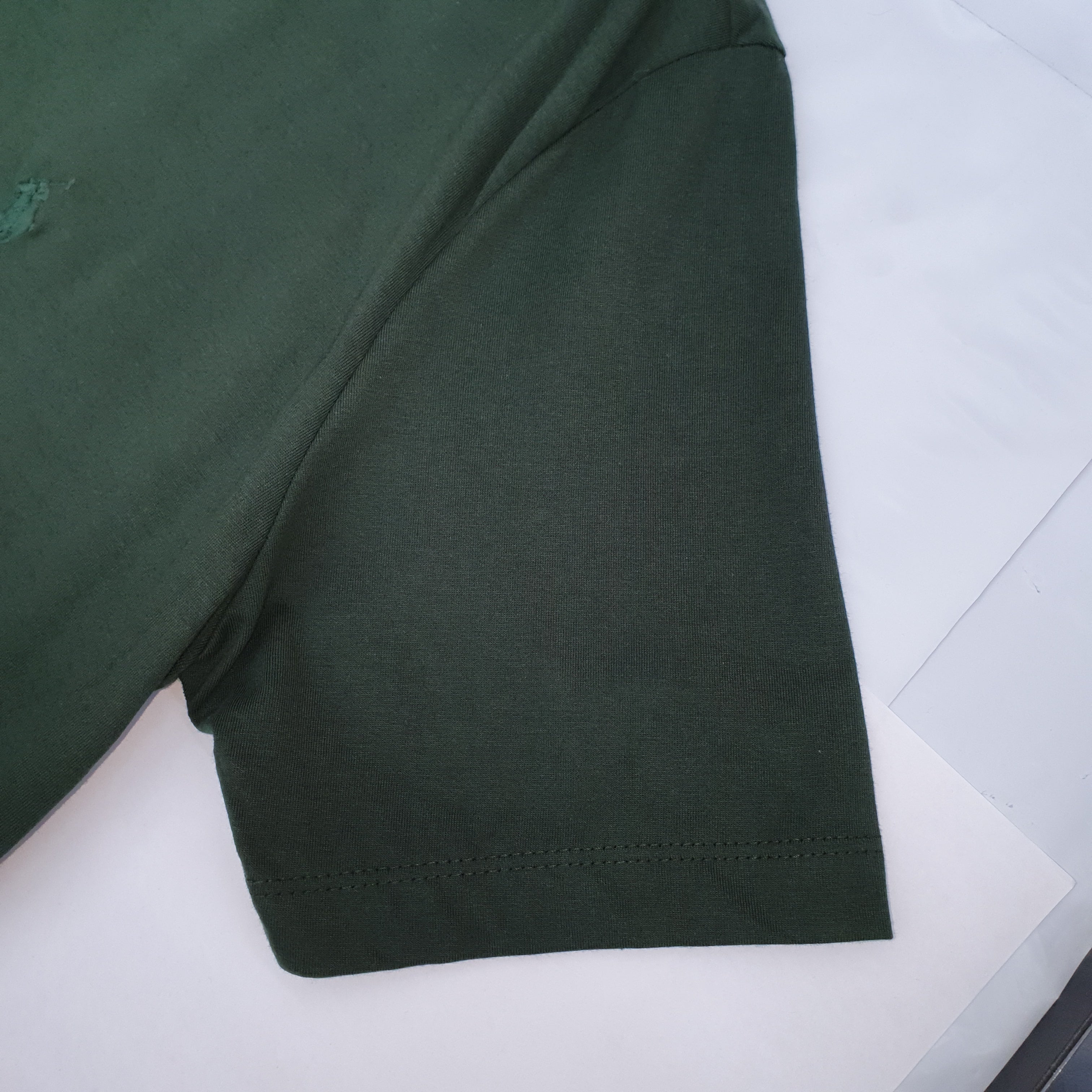 Camiseta Básica Masculina Supima Siliconada Ralph Lauren Verde Floresta Monocromática