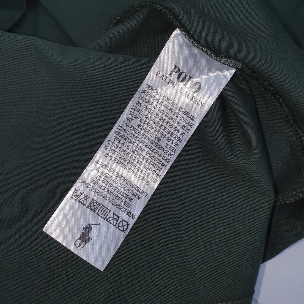 Camiseta Básica Masculina Supima Siliconada Ralph Lauren Verde Floresta Monocromática