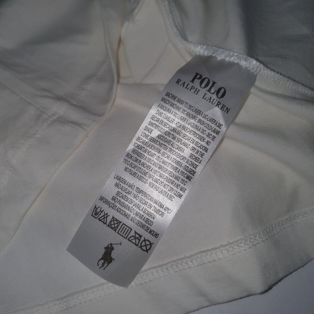 Camiseta Básica Masculina Supima Siliconada Ralph Lauren Branca Monocromática