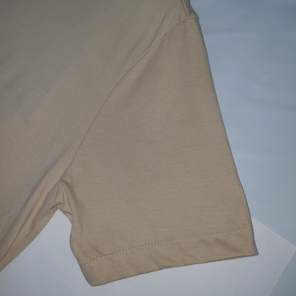 Camiseta Básica Masculina Supima Siliconada Ralph Lauren Areia Monocromática