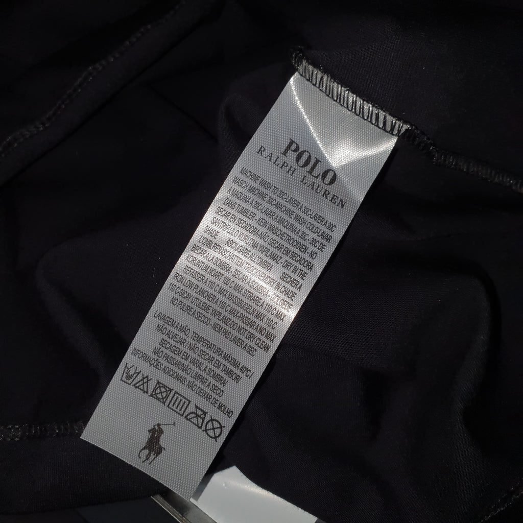 Camiseta Básica Masculina Supima Siliconada Ralph Lauren Preta Monocromática