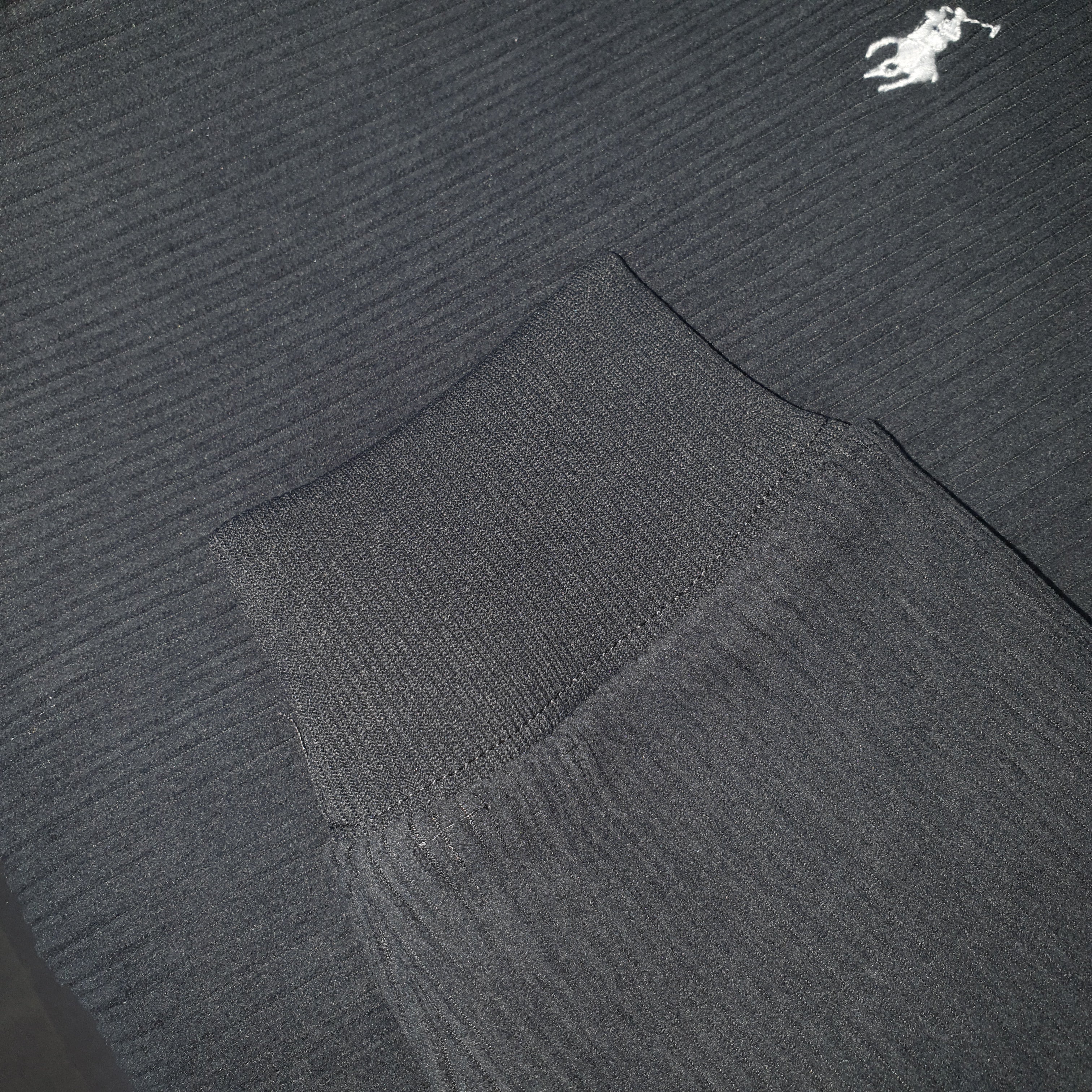 Pulôver Ralph Lauren Masculino Com Zipper Forrado Cor Grafite Pony Branco