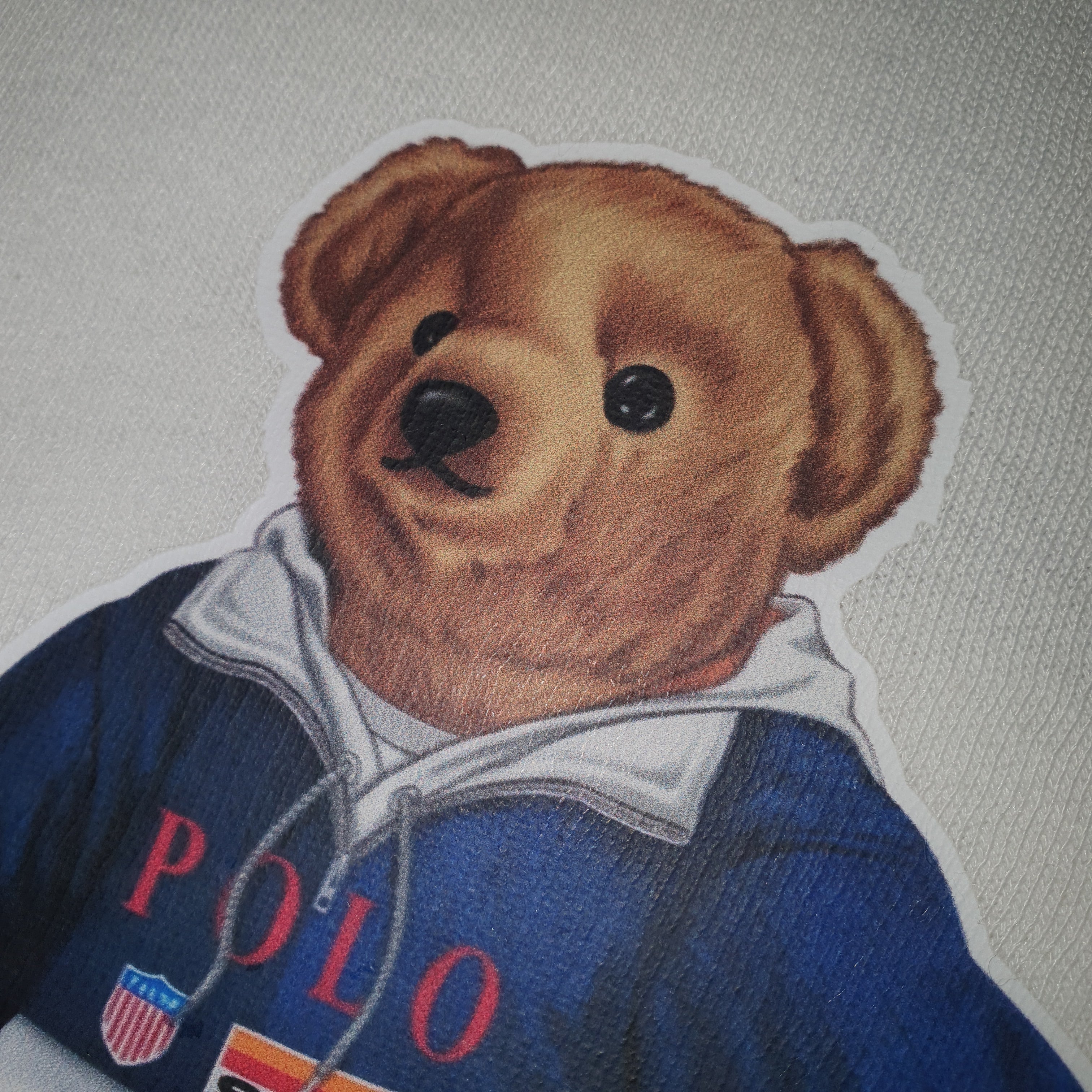 Moletom Ralph Lauren Masculino Branco Peluciado Urso Americano