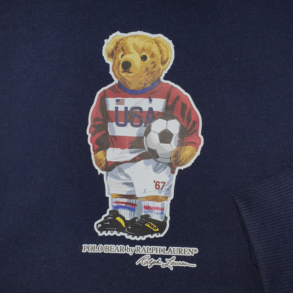 Moletom Ralph Lauren Masculino Marinho Peluciado Urso Americano