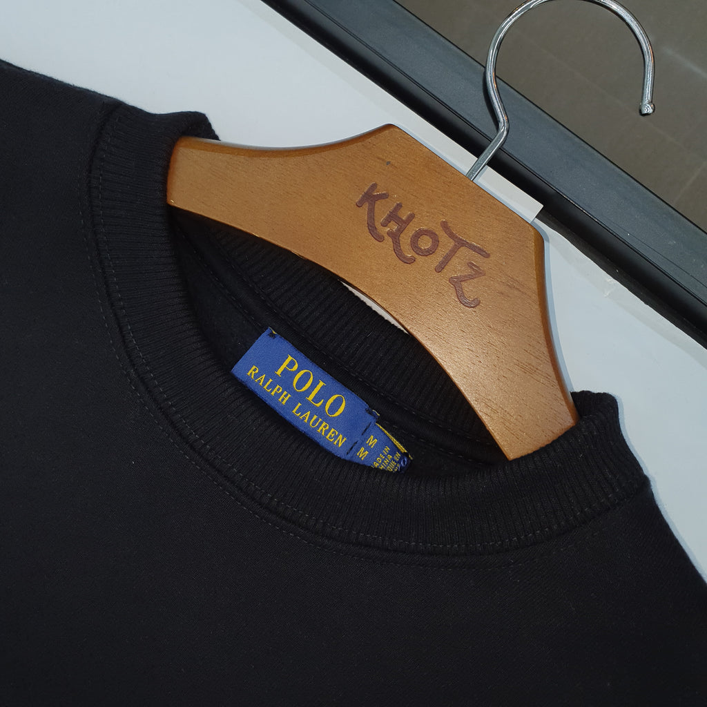 Moletom Ralph Lauren Masculino Preto Peluciado Urso Americano