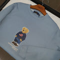 Moletom Ralph Lauren Masculino Azul Bebê Peluciado Urso Americano