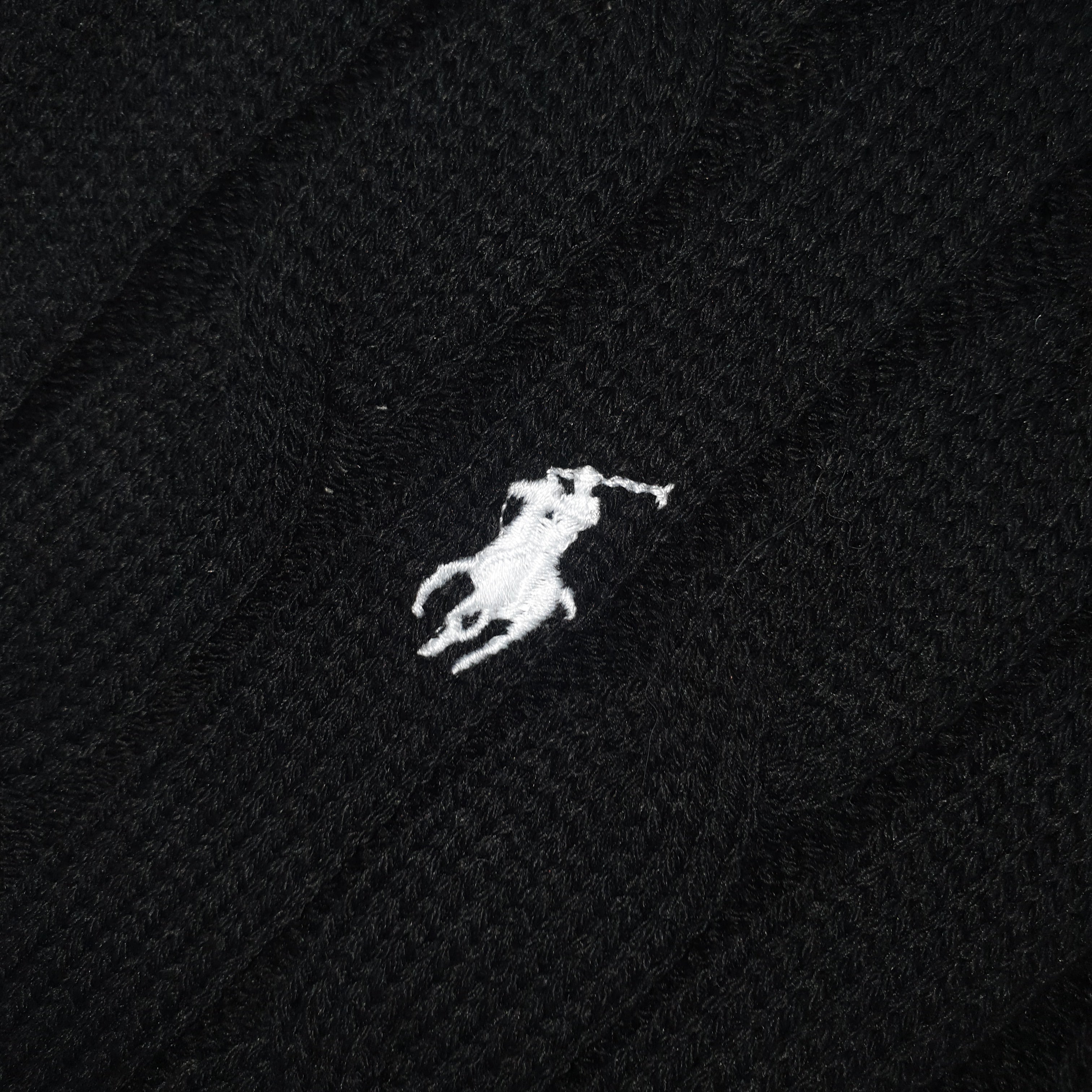 Suéter Trançado Ralph Lauren Masculino Com Zipper Preto Pony Branco